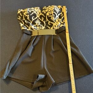 PAPAYA Elegant Black and Gold Women Romper Sz S